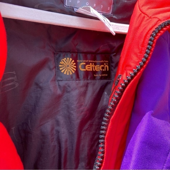 Vintage Slalom Sport Red Purple Rainbow Ski Snow Jacket Size 8 - Picture 6 of 8